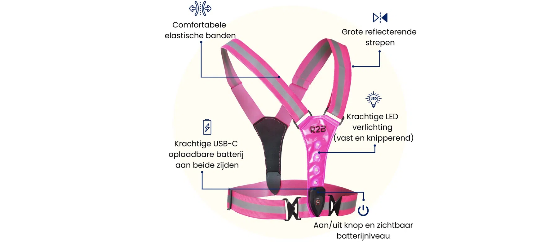 R2B Hardloopvest met Verlichting